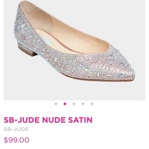 Betsey Johnson SB-JUDE NUDE SATIN sparkly flat